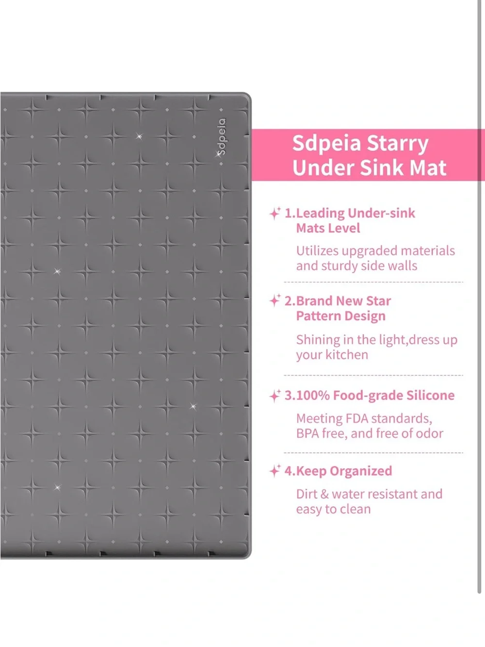 New Open Bag Gray Sdpeia Under Sink Mat 31
